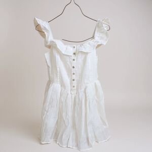 XS Aerie AE American Eagle White Ruffle romper One Piece Shorts Small